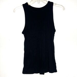 A new day basic ribbed black tank top size medium